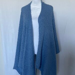 Steve Madden Blue Shawl Open Front Cape Knit One Size